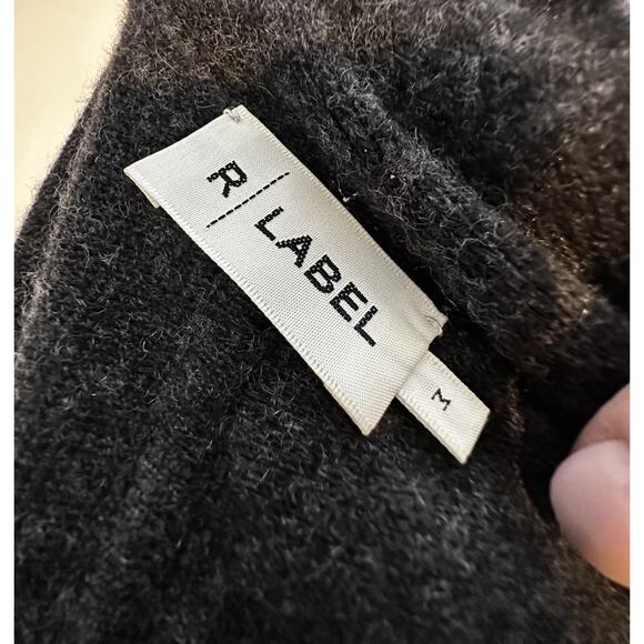 R Label Medium Women Open Front Duster Sweater Wool Cashmere Blend F01 - Picture 4 of 8